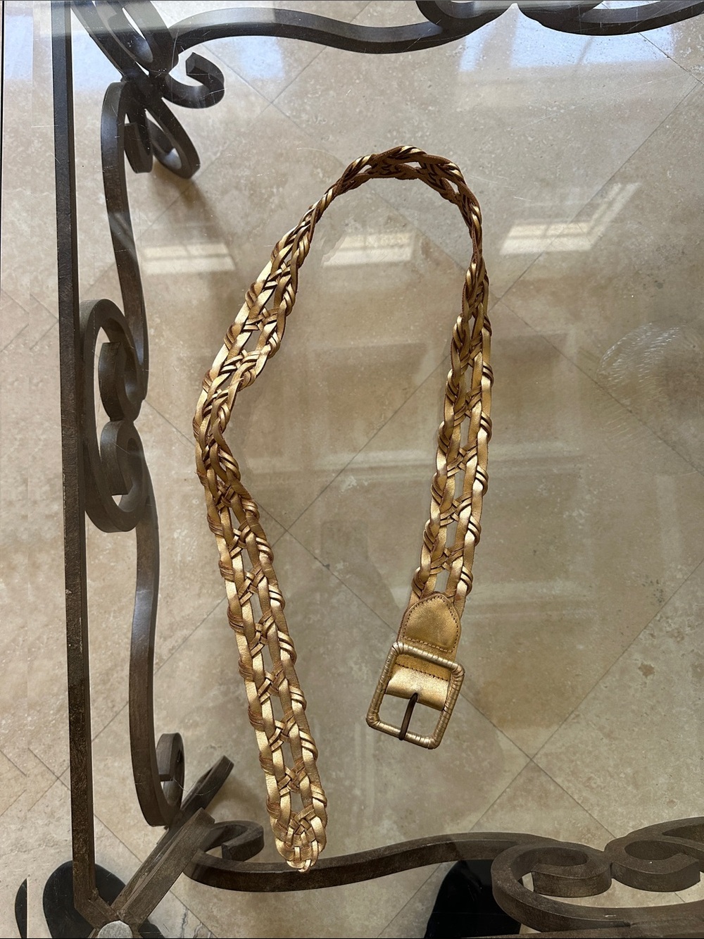 Vintage Hollister Metallic Gold Braided Belt